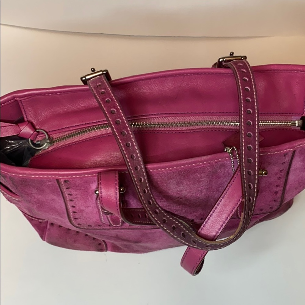 Coach pink suede bag - Picture 6 of 15
